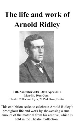 Life and Work of Arnold Ridley Exhibition Poster
